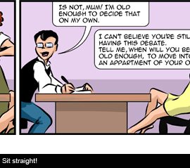 Comic Strip: Sit straight!