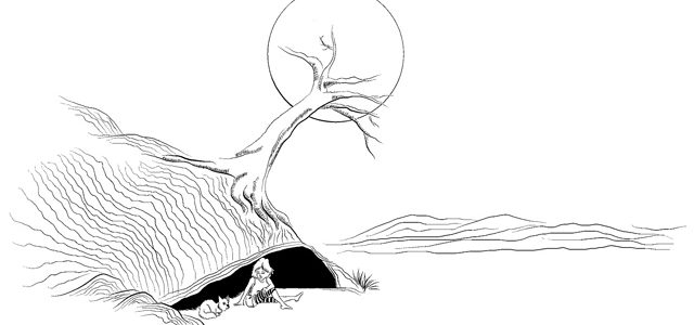 Girl and the Cat: The cave