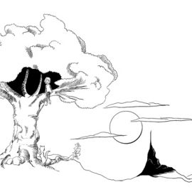 Girl and the Cat: At the top of the tree