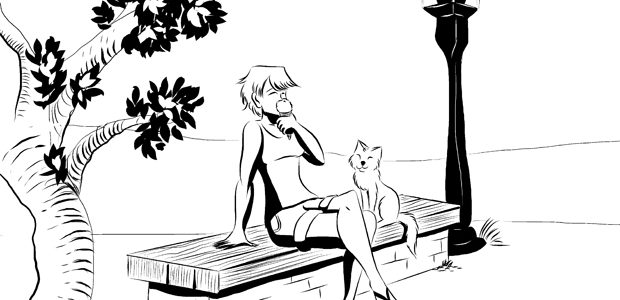 Girl and the Cat: Icecream