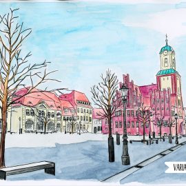 Wittstocker Marktplatz und Rathaus