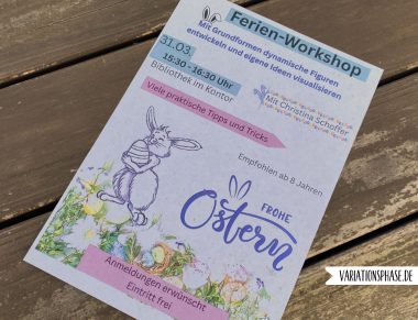 Foto vom Flyer für den Zeichenworkshop