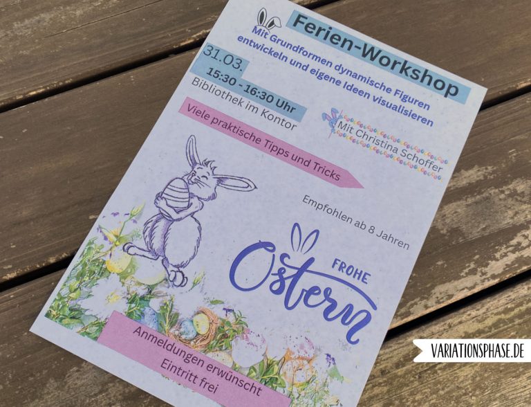 Foto vom Flyer für den Zeichenworkshop